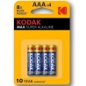 KODAK - BATTERIA MAX SUPER ALCALINA AAA LR03 BLISTER 4