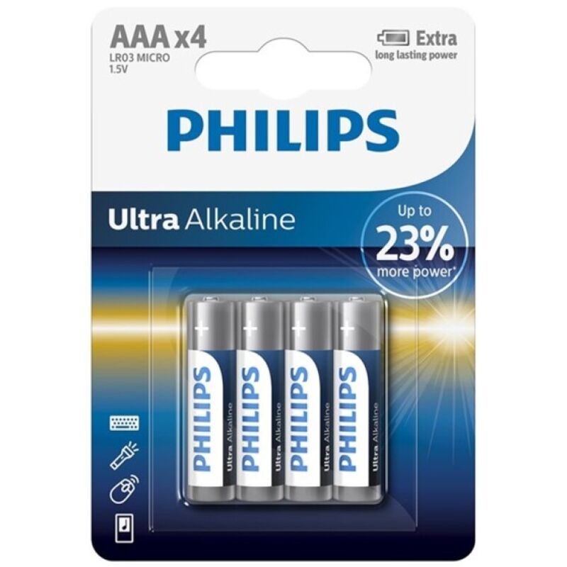 PHILIPS - ULTRA ALKALIBATTERIE AAA LR03 4 EINHEIT PHILIPS - ULTRA ALKALIBATTERIE AAA LR03 4 EINHEIT