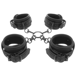 FETISH SUBMISSIVE - SET OF HAND AND ANKLE HANDCUFFS WITH NOPRENE LINING