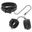 FETISH SUBMISSIVE - COLLANA E MANETTE IN PELLE VEGANA CON FODERA IN NOPRENE FETISH SUBMISSIVE - COLLANA E MANETTE IN PELLE VEGANA CON FODERA IN NOPRENE