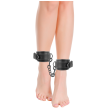 DARKNESS - ADJUSTABLE ANKLE HANDCUFFS BLACK LEATHER