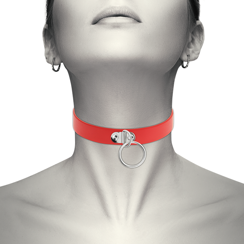 COQUETTE CHIC DESIRE - RED VEGAN LEATHER NECKLACE WOMAN FETISH ACCESSORY COQUETTE CHIC DESIRE - RED VEGAN LEATHER NECKLACE WOMAN FETISH ACCESSORY