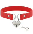 COQUETTE CHIC DESIRE - ROTE HALSKETTE AUS VEGANEM LEDER MIT HERZ-ACCESSOIRE MIT SCHLÜSSEL COQUETTE CHIC DESIRE - ROTE HALSKETTE AUS VEGANEM LEDER MIT HERZ-ACCESSOIRE MIT SCHLÜSSEL