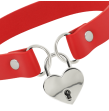 COQUETTE CHIC DESIRE - COLLIER EN CUIR VEGAN ROUGE AVEC ACCESSOIRE COEUR AVEC CL COQUETTE CHIC DESIRE - COLLIER EN CUIR VEGAN ROUGE AVEC ACCESSOIRE COEUR AVEC CL