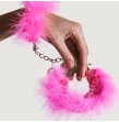 ADRIEN LASTIC - MANETTE IN METALLO CON PIUME ROSA ADRIEN LASTIC - MANETTE IN METALLO CON PIUME ROSA