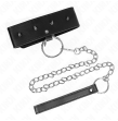 KINK - HALSKETTE 65 CM MIT LEINE MIT SILBERNEN NIETEN MODELL 2 VERSTELLBAR 36-43 CM X 5 CM