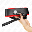 KINK - COLLIER AVEC CEINTURE 116 CM AVEC BRACELET EN CUIR ROUGE AJUSTABLE 40-48 CM X 6 CM