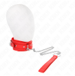 KINK - HALSBAND MIT LEINE 65 CM MIT EINSCHRÄNKUNGEN ROT 36-42 CM X 5,5 CM