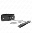KINK - COLLARE CON GUINZAGLIO 65 CM CON RESTRIZIONI NERO 36-42 CM X 5,5 CM