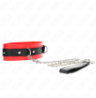 KINK - HALSBAND MIT GÜRTEL 65 CM MIT RIEMEN ROT 54 X 4,5 CM