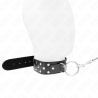 KINK - COLLIER RIVET ANNEAU AVEC CEINTURE 65 CM NOIR AJUSTABLE 36-50 CM X 3,8 CM