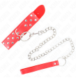 KINK - COLLANA CON CINTURINO AD ANELLO RIVETTO CON CINTURA 65 CM ROSSO REGOLABILE 36-50 CM X 3,8 CM