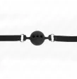 KINK - BAVAGLIO IN SILICONE INTERO 55 x 2 CM CON SFERA DA 5 CM MISURA L NERO REGOLABILE 35-51 CM