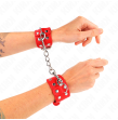 KINK - MUÑEQUERAS CON DOBLE LÍNEA DE TACHUELAS AJUSTABLE ROJO