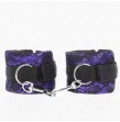KINK - ATTENTES-POIGNETS COURTES EN DENTELLE DE VELOURS ET RELIURE EN NYLON VIOLET - NOIR 23 X 6,5 CM