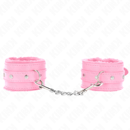 KINK - POGGIPOLSI PREMIUM RIVESTITI IN PELLICCIA ROSA CON CINTURA ROSA REGOLABILE 17-29 CM X 6 CM