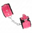 KINK - POGGIPOLSI PREMIUM FODERATI IN PELLICCIA NERI CON CINTURA ROSA LAMPONE REGOLABILE 17-29 CM X 6 CM