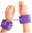 KINK - PREMIUM FUR LINED WRIST RESTRAINTS PURPLE WITH PURPLE BELT ADJUSTABLE 17-29 CM X 6 CM