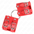 KINK - POLSO FISSO CON ANELLO E BORCHIE REGOLABILE ROSSO 17-22 CM X 6,5 CM
