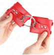 KINK - FESTE HANDGELENKFESSELN MIT RING UND NIETEN VERSTELLBAR ROT 17-22 CM X 6,5 CM