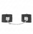 KINK - MUÑEQUERAS FIJAS CON CADENA 30 CM Y CIERRE CANDADO NEGRO AJUSTABLE 16-23 CM X 5.5 CM