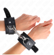 KINK - WRIST RESTRAINTS-SINGLE RIVET ROW BLACK ADJUSTABLE 17-28 CM X 5 CM