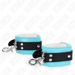 KINK - MUÑEQUERAS CON CIERRE PREMIUM NEGRO - AZUL AJUSTABLE 21-28 CM X 5.5 CM
