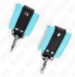 KINK - PREMIUM ABSCHLIEßBARE HANDGELENKFESSELN SCHWARZ-BLAU VERSTELLBAR 21-28 CM X 5,5 CM