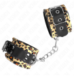 KINK - MUÑEQUERAS DE CUERO ESTILO LEOPARDO AJUSTABLE 18-29 CM X 5.5 CM