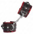 KINK - MUÑEQUERAS FORRADAS ROJO - NEGRO AJUSTABLE 17-29 CM X 6 CM