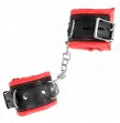 KINK - SCHWERE HANDGELENKSFESSELN MIT ROTEM PELZFUTTER, VERSTELLBAR 20-30 CM X 6 CM