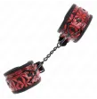 KINK - HANDGELENKFESSELN MIT RAUTENMUSTER, DUNKELROT, VERSTELLBAR 17-26 CM X 5,5 CM
