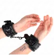 KINK - HANDGELENKFESSELN MIT RAUTENMUSTER, SCHWARZ, VERSTELLBAR, 17-26 CM X 5,5 CM