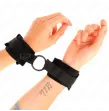 KINK - BEGINNER PELZ HANDMANSCHETTEN 25 CM MIT O-RING 4 CM SCHWARZ VERSTELLBAR 15-25 CM