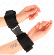 KINK - NYLON BIND-HANDFESSELN MIT KLETTVERSCHLUSS ROT-SCHWARZ MODELL 1 VERSTELLBAR 25-35 CM X 6 CM