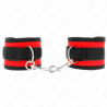 KINK - NYLON BIND HOOKandLOOP WRIST RESTRAINTS RED-BLACK MODEL 2 ADJUSTABLE 18-35 CM X 6 CM