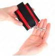 KINK - TENUTA DA POLSO IN NYLON HOOKandLOOP ROSSO-NERO MODELLO 2 REGOLABILE 18-35 CM X 6 CM