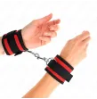 KINK - NYLON BIND-HANDHANDFESSELN MIT KLETTVERSCHLUSS ROT-SCHWARZ MODELL 2 VERSTELLBAR 18-35 CM X 6 CM