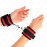 KINK - NYLON BIND HOOKandLOOP WRIST RESTRAINTS RED-BLACK MODEL 2 ADJUSTABLE 18-35 CM X 6 CM