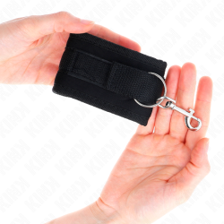 KINK - NYLON BIND HOOKandLOOP WRIST RESTRAINTS BLACK MODEL 2 ADJUSTABLE 18-35 CM X 6 CM