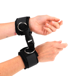 KINK - NEOPRENE HOOKandLOOP FASTENER WRIST RESTRAINTS BLACK ADJUSTABLE 22-34 CM