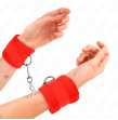 KINK - MANCHETTES DÉBUTANT EN FOURRURE ROUGE 30 X 7 CM