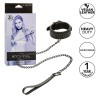 CALEXOTICS - NOCTURNAL COLLAR and LEASH LEATHER ADJUSTABLE BLACK
