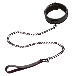 CALEXOTICS - NOCTURNAL HALSBAND and LEINE LEDER VERSTELLBAR SCHWARZ