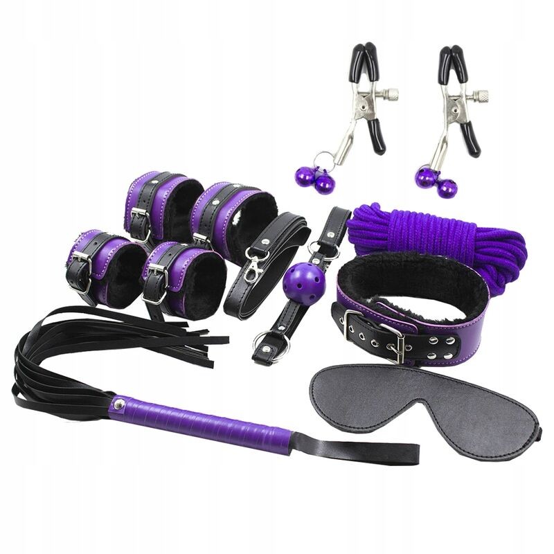 SECRETPLAY - BDSM SET 8PCS PURBLE - BLACK.