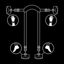 FETISH SUBMISSIVE - POSIZIONE MASTER CON 4 MANETTE RIVESTITE IN NOPRENE