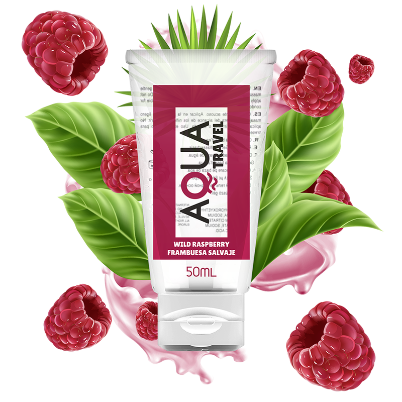 AQUA TRAVEL - LUBRIFIANT A BASE DEAU SAVEUR FRAMBOISE SAUVAGE - 50 ML