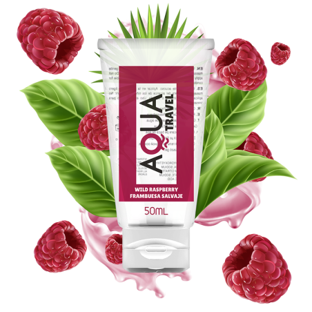 AQUA TRAVEL - LUBRIFIANT A BASE DEAU SAVEUR FRAMBOISE SAUVAGE - 50 ML