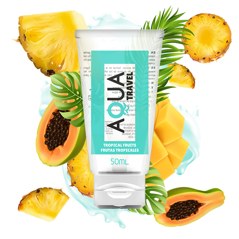 AQUA TRAVEL - SAVEUR LUBRIFIANT A BASE DEAU FRUITS TROPICAUX - 50 ML