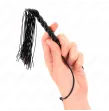 KINK - MINI FOUET EN SILICONE AVEC 6 BILLES NOIRES 26 CM